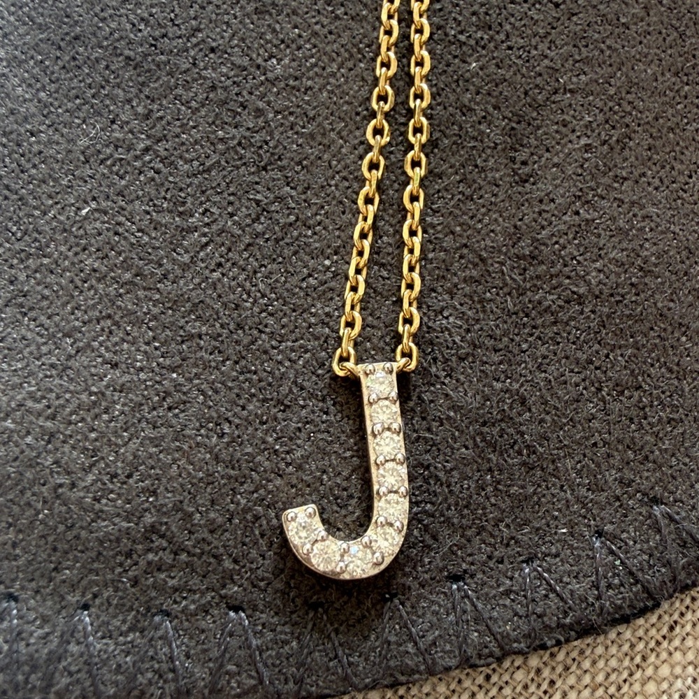 Effy 14K Goldplated Sterling Silver & Diamond J Initial Pendant Necklace - Picture 4 of 7